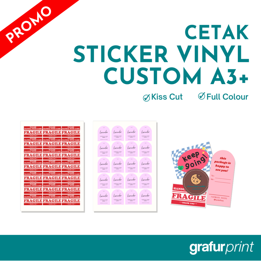 Jual CETAK STIKER LABEL VINYL CUSTOM KISS CUT / CUTTING SETENGAH PUTUS ...