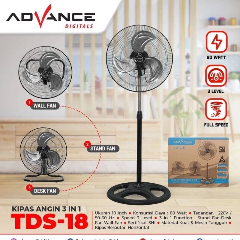 Jual Kipas Angin Advance Tds 18 3in1 Multifungsi Tds 18 Tds18 Kipas Angin Advance Tds18 18inc 5462