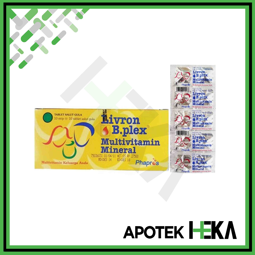 Jual Livron B Plex Box Isi 10x10 Tablet - Multivitamin Mineral (BANDUNG ...