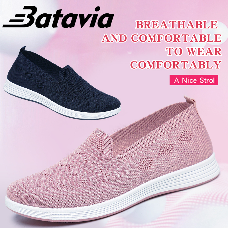 Jual Batavia Sepatu Wanita Flat Anyaman Terbang Grosir Terbaru Original Sepatu Ibu Sepatu