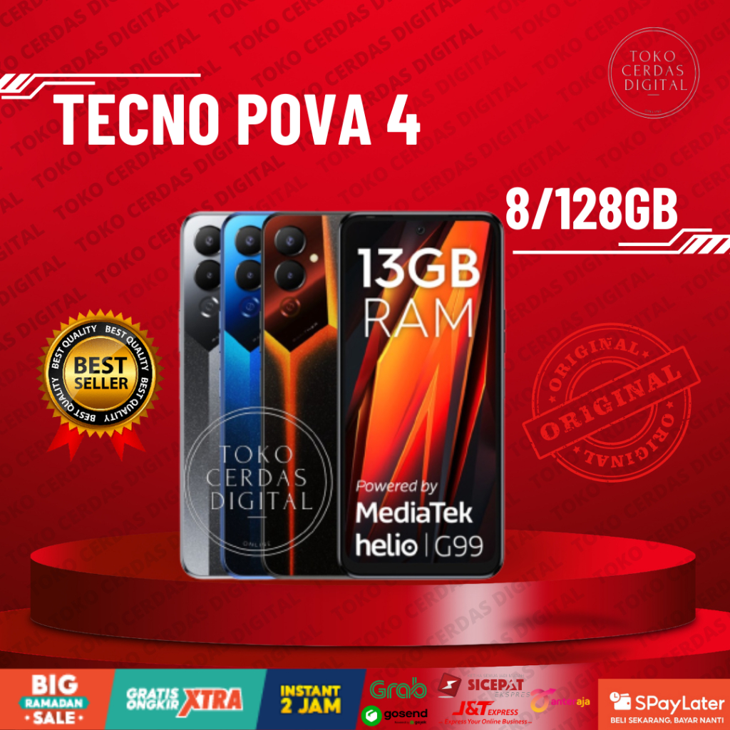 Jual TECNO POVA 4 8/128GB RAM 8GB + 5GB TOTAL 13GB INTERNAL 128GB 100% ...