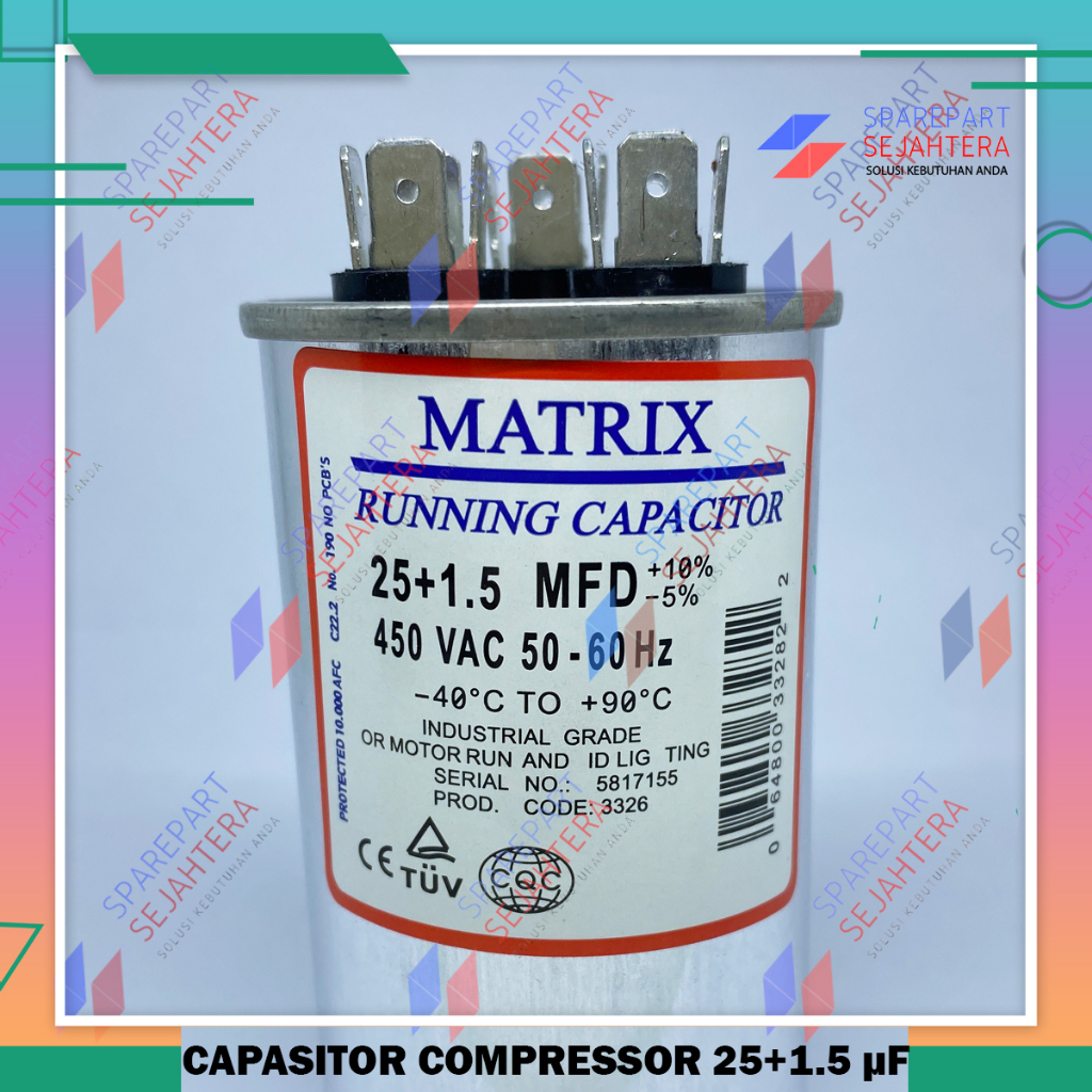 Jual KAPASITOR CAPASITOR DOUBLE AC MESIN KIPAS FAN KOMPRESOR COMPRESOR ...