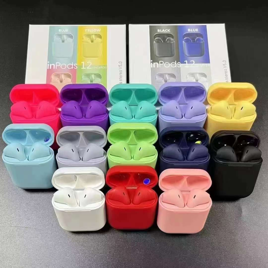 Headset bluetooth i12 macaron new arrivals