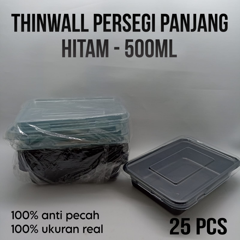 Jual Thinwall Persegi Panjang Food Container Lunch Box 500ml Plastik