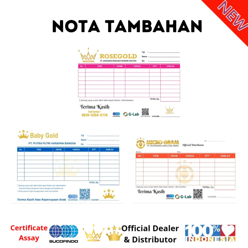 Jual Nota Eceran Baby Gold / Rose Gold / Microgram | Shopee Indonesia