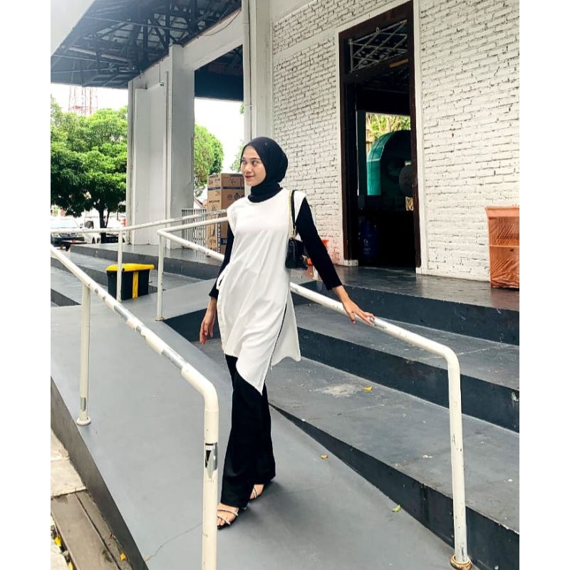 Jual Zara Long Vest Wanita Polos Tali Samping Outer Shopee Indonesia