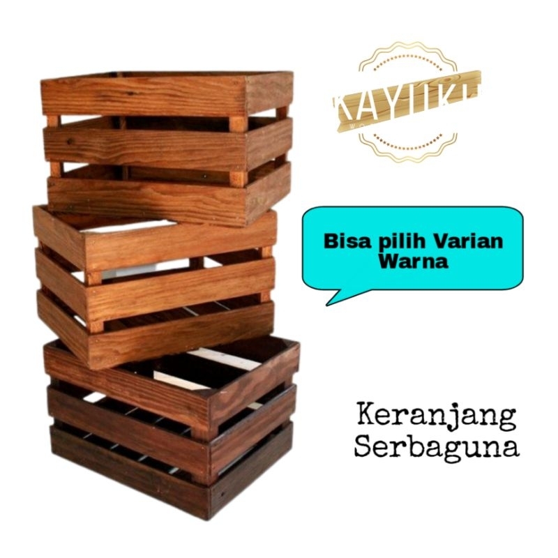 Jual WOODEN CRATE / WOOD BOX PETI KAYU KOTAK KAYU DEKORASI RUSTIC