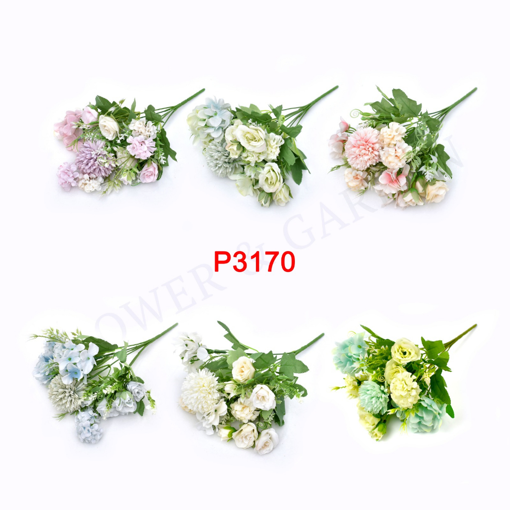 Jual Fm P3170 Bunga Hydrangea Mix Bunga Tangkai Plastik Bunga