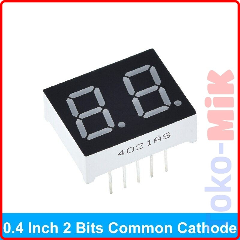Jual 7 SEGMEN SEVEN SEGMENT LED DISPLAY 2 DIGIT COMMON CATHODE 0.4 IN ...
