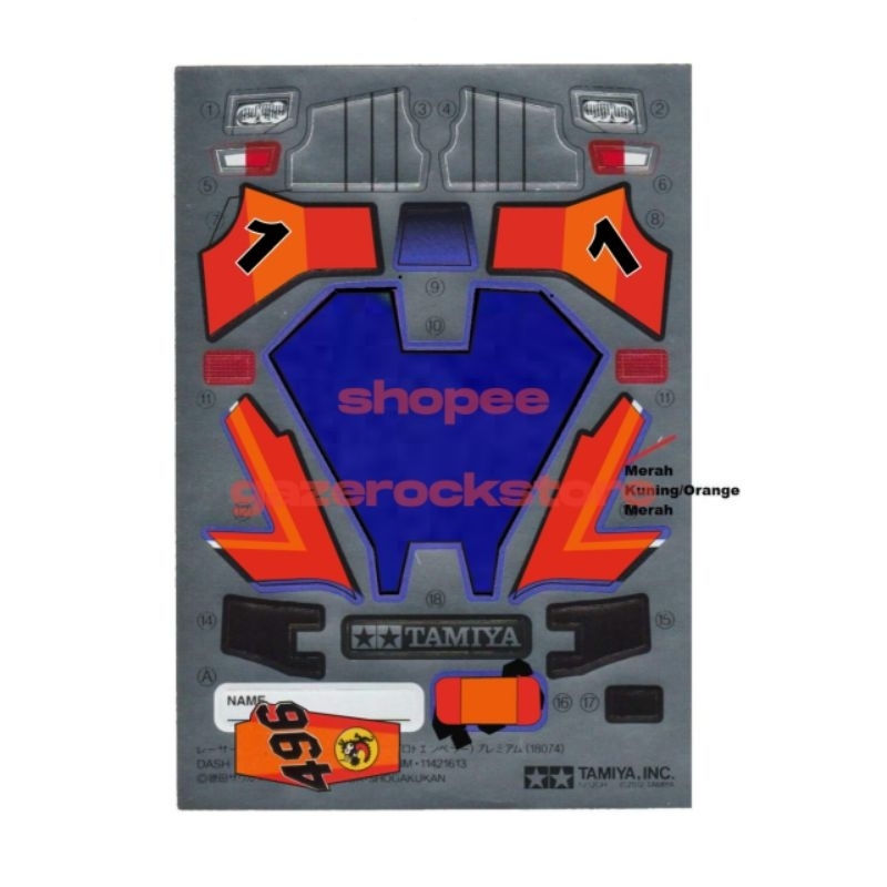 Jual Stiker Tamiya DashX1 Proto Emperor Cutting Vinyl Shopee Indonesia