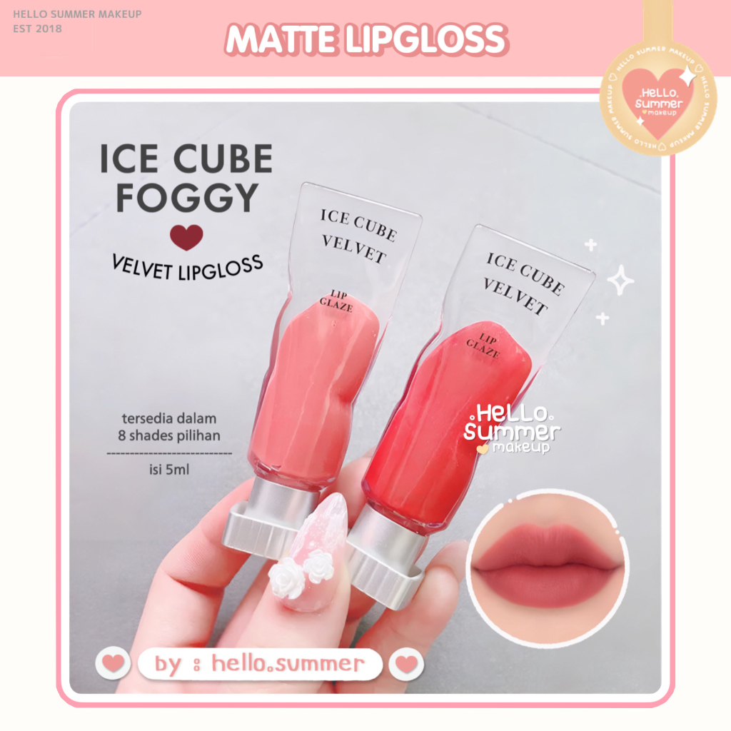 Jual Ice Cube Velvet Matte Lipgloss Lipcream Lipstick Tahan Lama 5ml Kiss Beauty Shopee Indonesia 2304