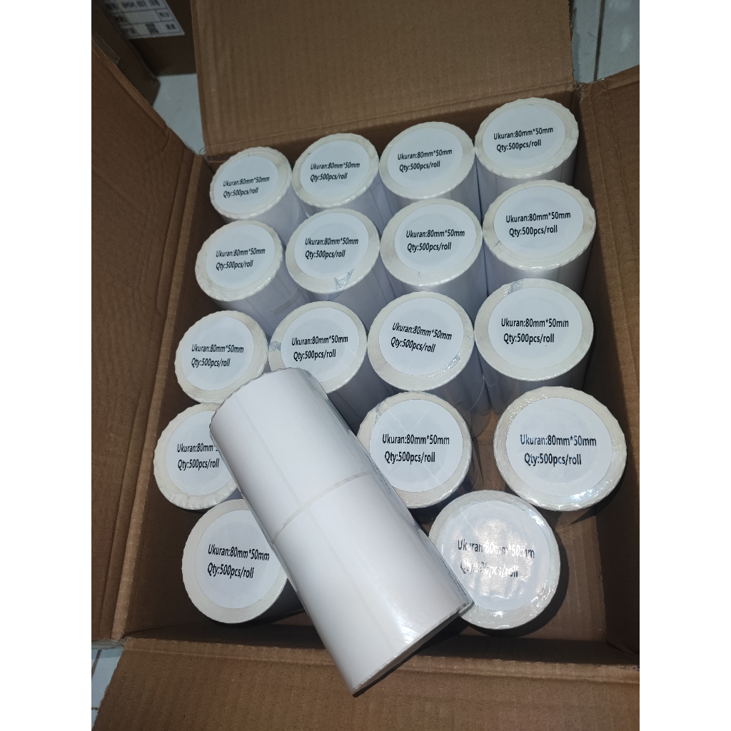 Jual PROMO 1 BOX, Stiker Label Barcode Thermal [80 x 50] Label Barcode ...