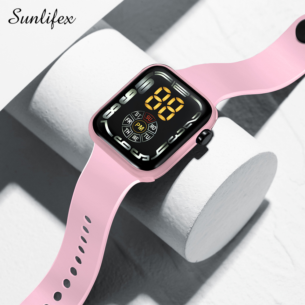 Jual Sunlifex Jam Tangan Wanita Olahraga Tali Silikon Jam Digital