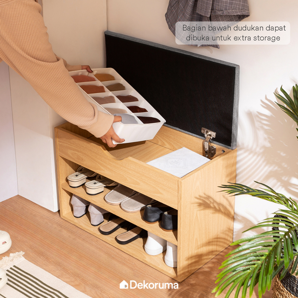 Jual Dekoruma YISU Rak Sepatu Kayu 2 Tingkat / Shoe Cabinet Minimalis ...