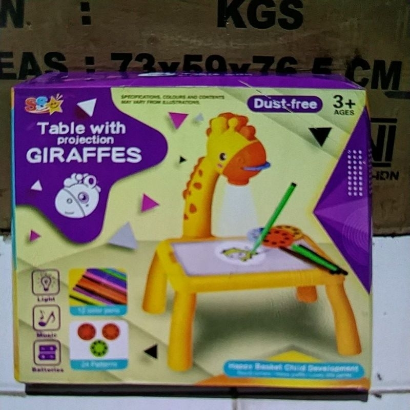 Jual mainan anak projector jerapah meja projector mainan edukasi ...