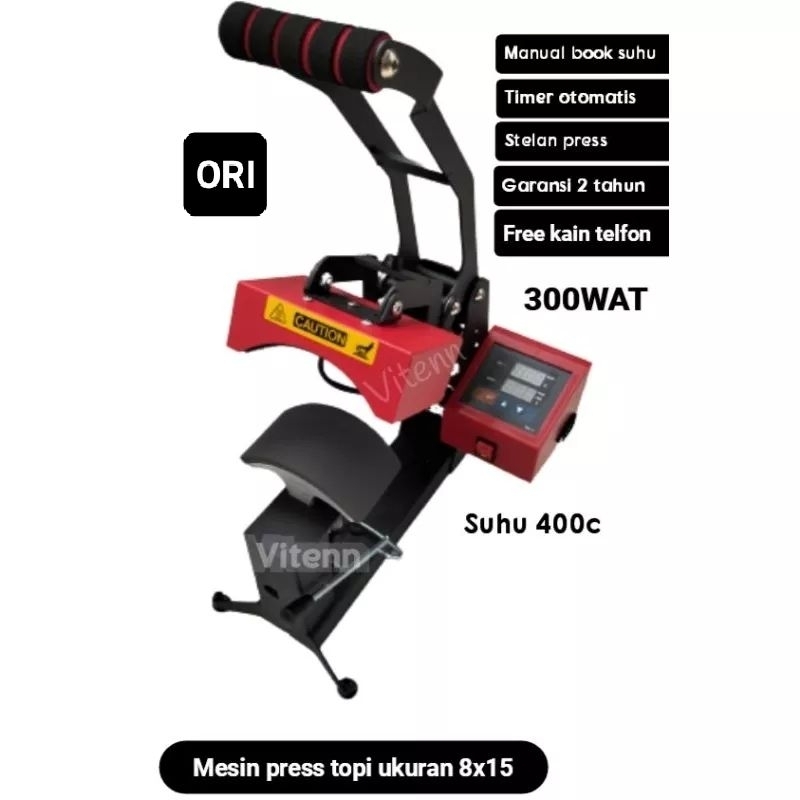 Jual mesin press topi ukuran 8x15 300WAT | Shopee Indonesia