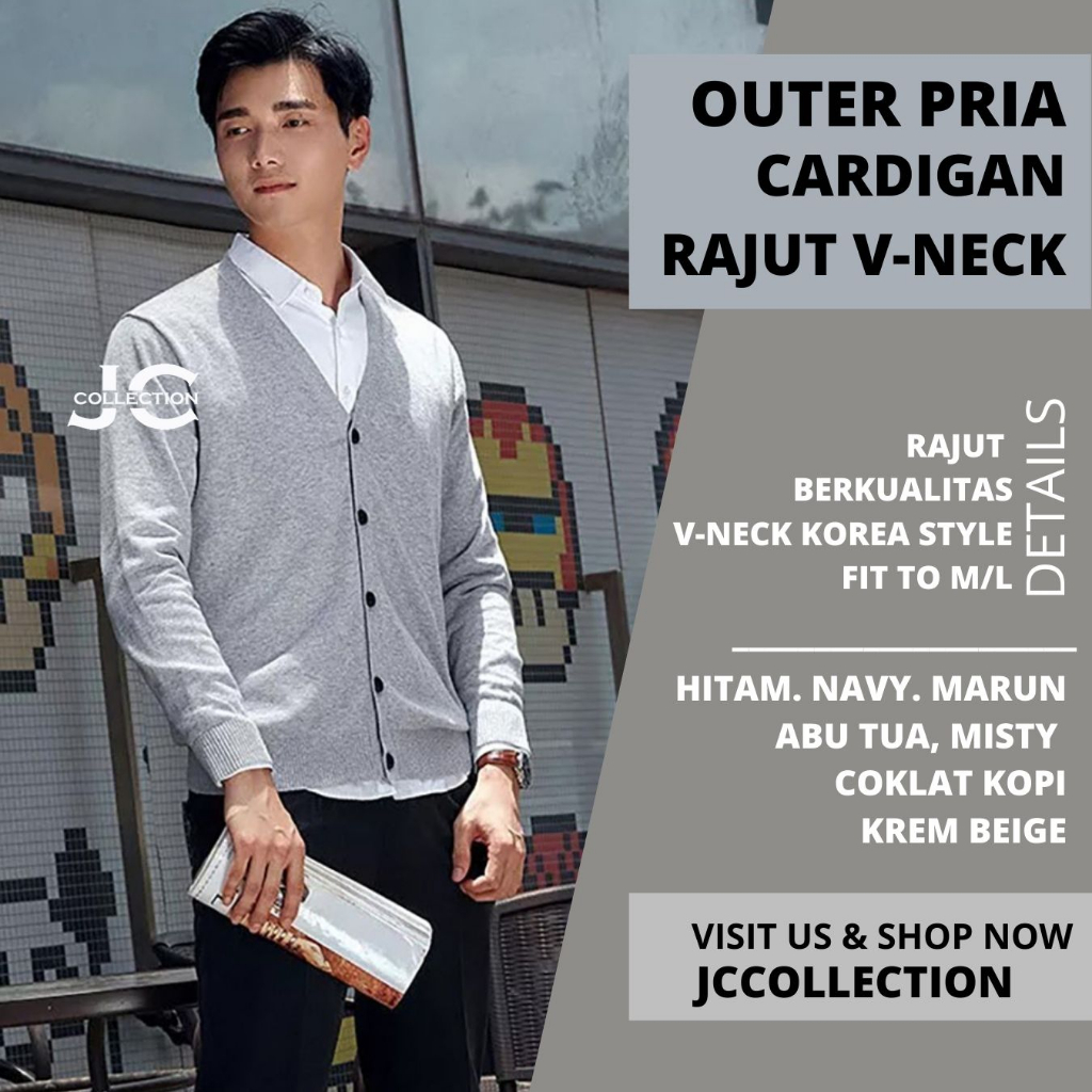 Jual Cardigan Pria Rajut Premium Combed Riko - JCCollections | Shopee ...