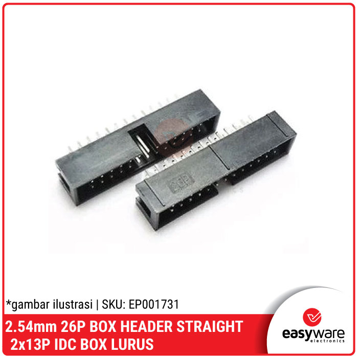 Jual 26P BOX HEADER STRAIGHT 2x13P IDC BOX LURUS 26 PIN BOX HEADER PCB ...