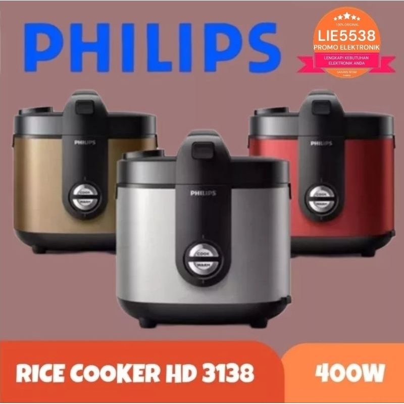 Jual Rice cooker PHILIPS HD 3138 / HD3138 3IN1 2LTR BAKUHANSEKI GARANSI