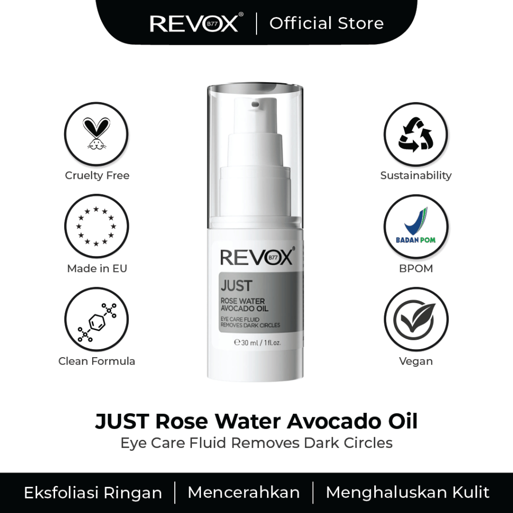 Jual REVOX B77 JUST Rose Water Eye Care Fluid 30ml | Puffy Eye Serum ...