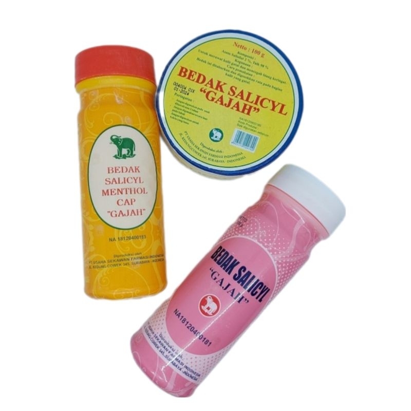 Jual Bedak Salicyl / Bedak Salicyl Menthol Cap Gajah (Pot / Botol ...