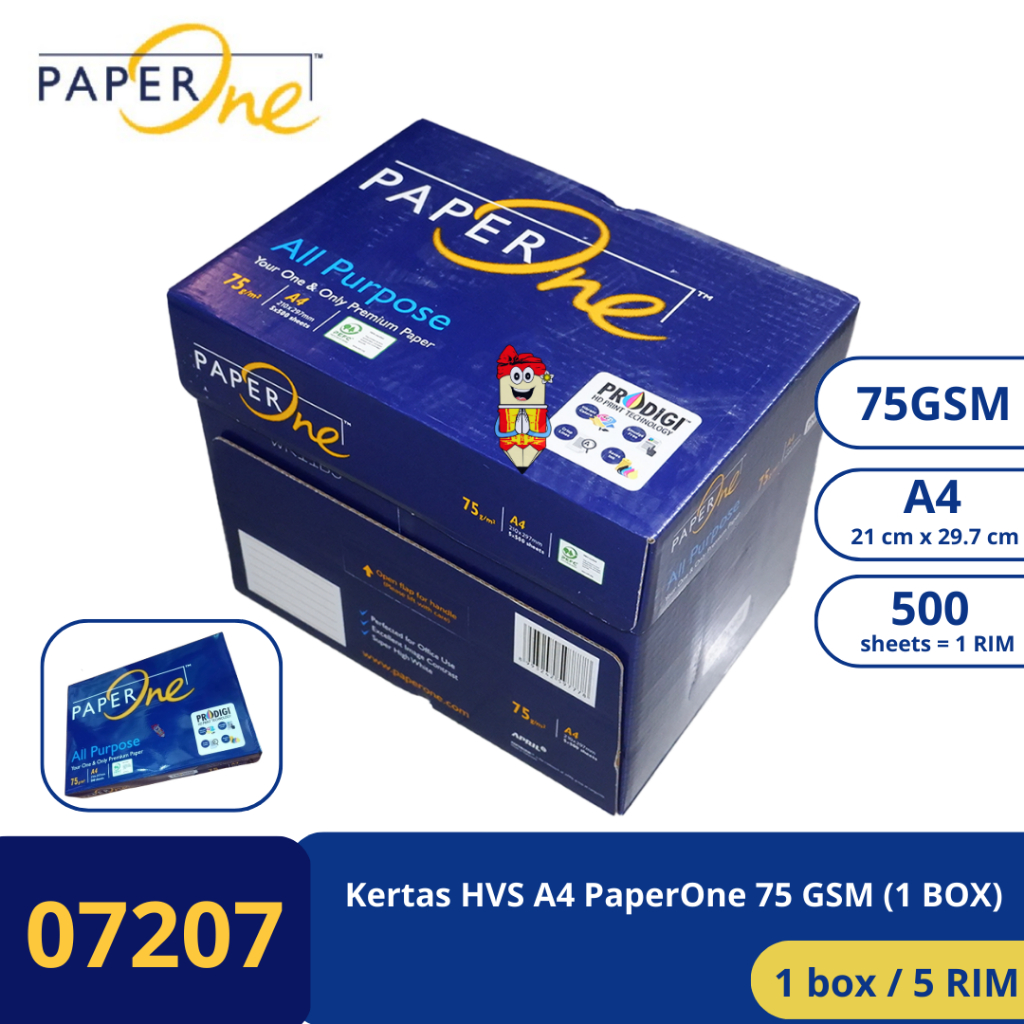 Jual Kertas Hvs Foto Copy Print Ukuran A4 Paperone 75 Gsm 1 Box