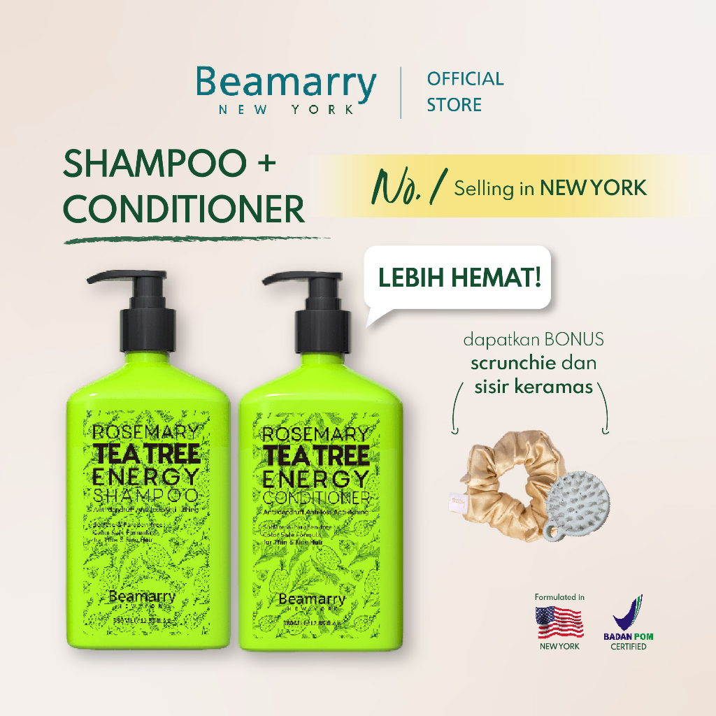 Jual Beamarry New York Shampoo + Conditioner 380ml Shopee Indonesia
