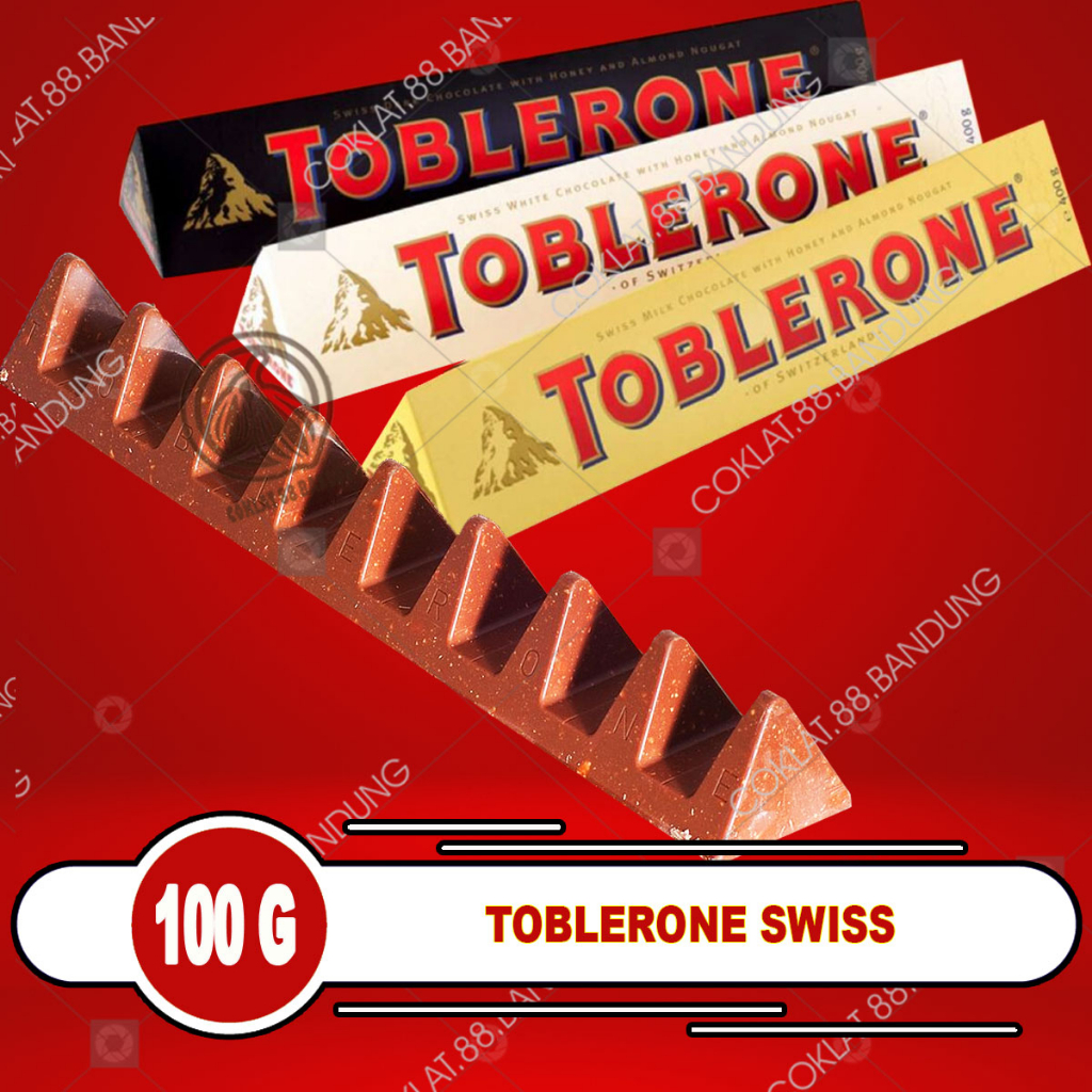 Jual TOBLERONE 100GR SWISS, TOBLERONE 100 GRAM MILK DARK CHOCOLATE ...