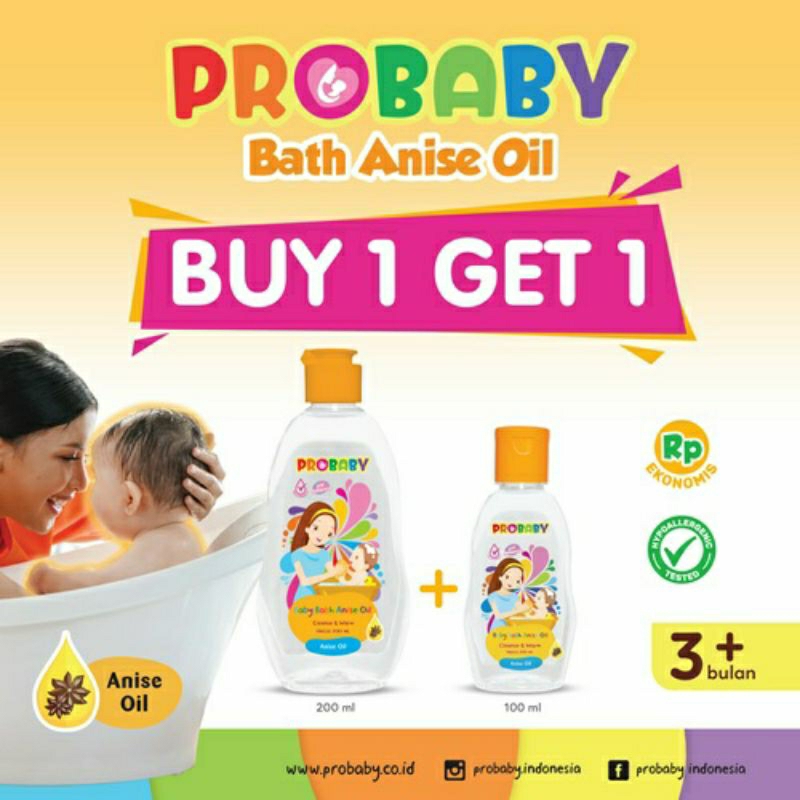 Jual Probaby Baby Bath Anise Oil 200ml ( Buy 1 Get 1 ) Shopee Indonesia