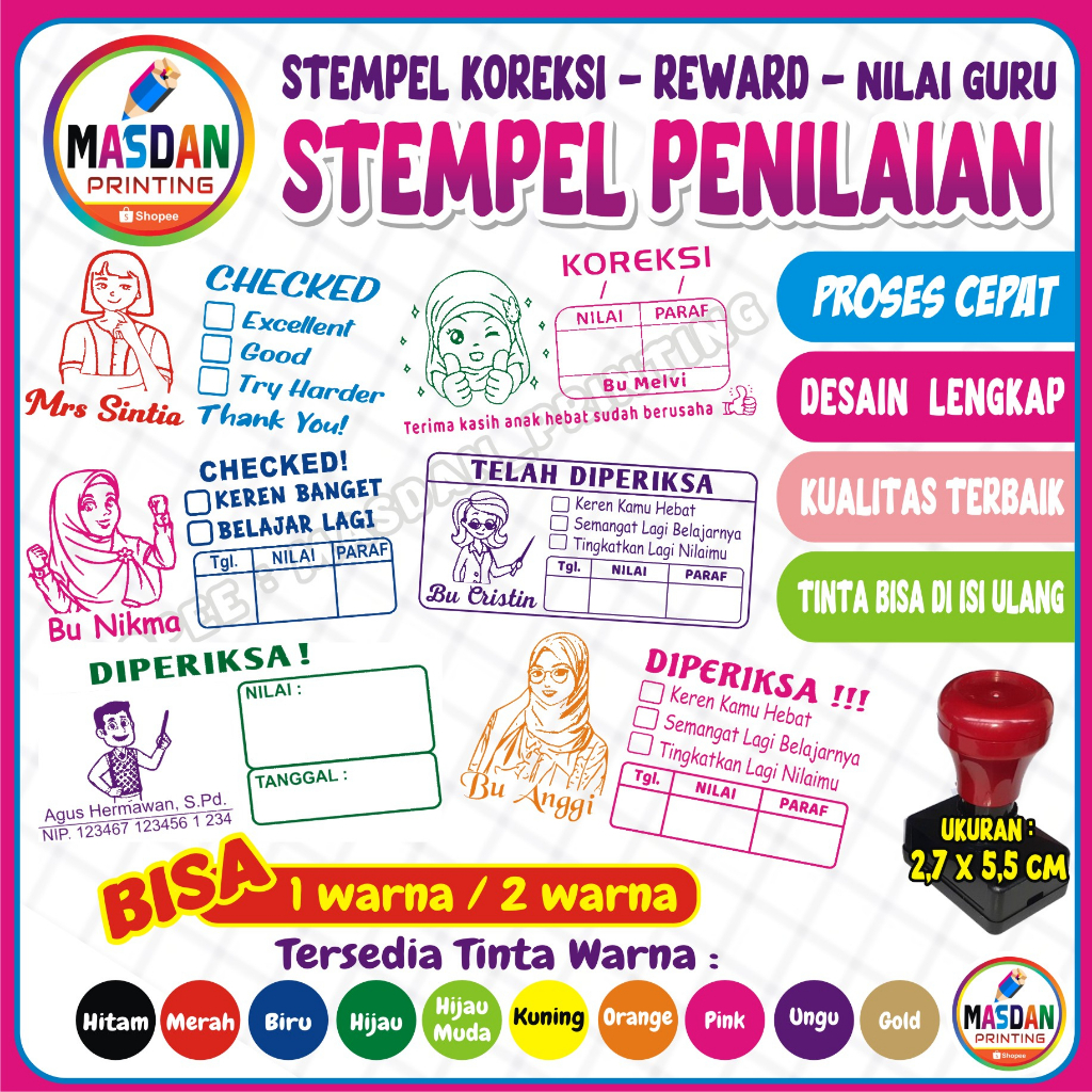 Jual Stempel Penilaian Stempel Reward Stempel Nilai Guru Shopee