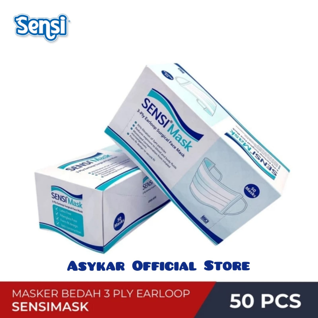 Jual Masker Sensi 3 Ply Earloop Dan Headloop Original / Sensi Mask ...