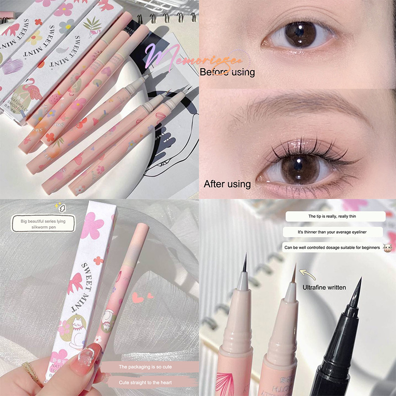 Jual COD&Ready Eyeliner Liquid Lying Silkworm Cair Pen Waterproof Eyebrow Eyelash Korean Bulu