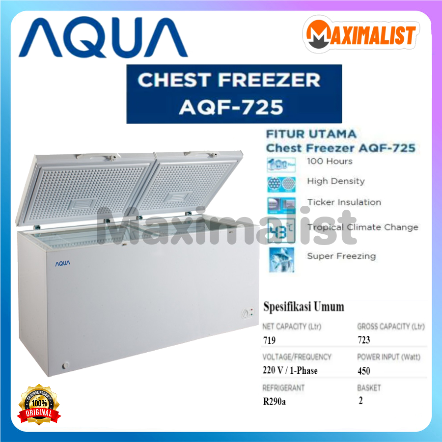 Jual Aqua Aqf Chest Freezer Box L Lemari Pembeku Liter