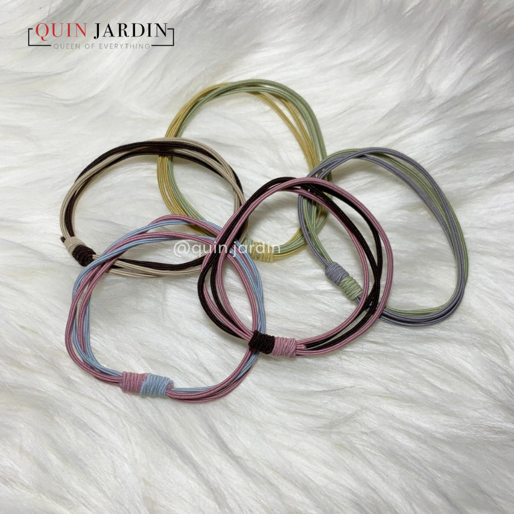 Jual Karet Rambut / Ikat Rambut / Kuncir Rambut Elastis 4 in 1 Warna