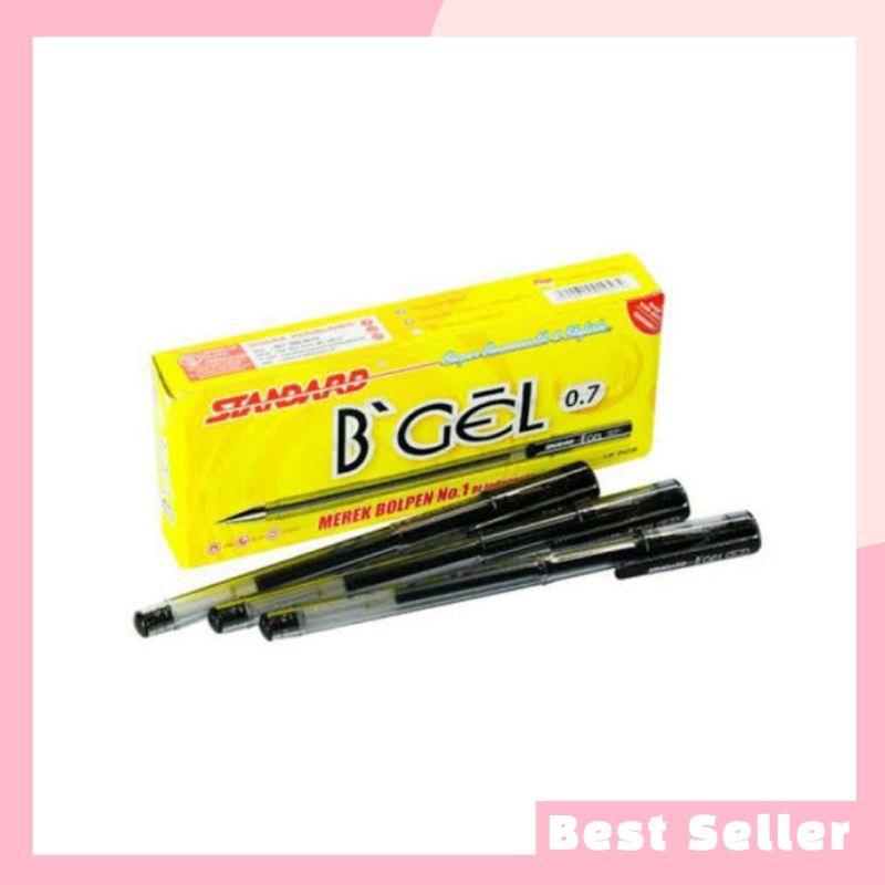 Jual Pulpen Bolpen Standard B'Gel 0.5mm Hitam 1 Lusin Isi 12 Pcs ...