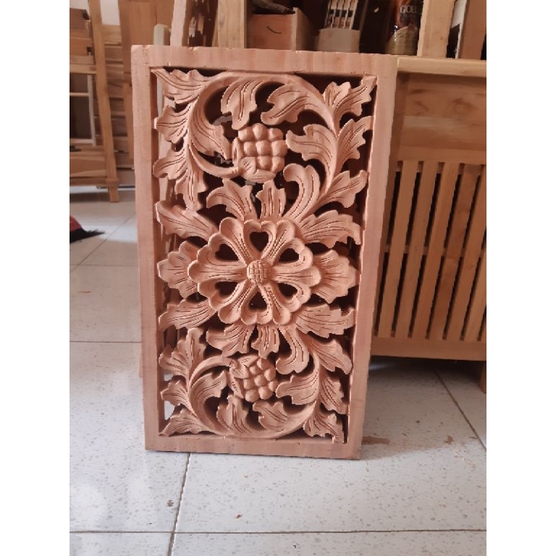 Jual Ornamen Ukir Ukiran Kayu Mahoni Ukir Loster Roster Tempel Shopee Indonesia 