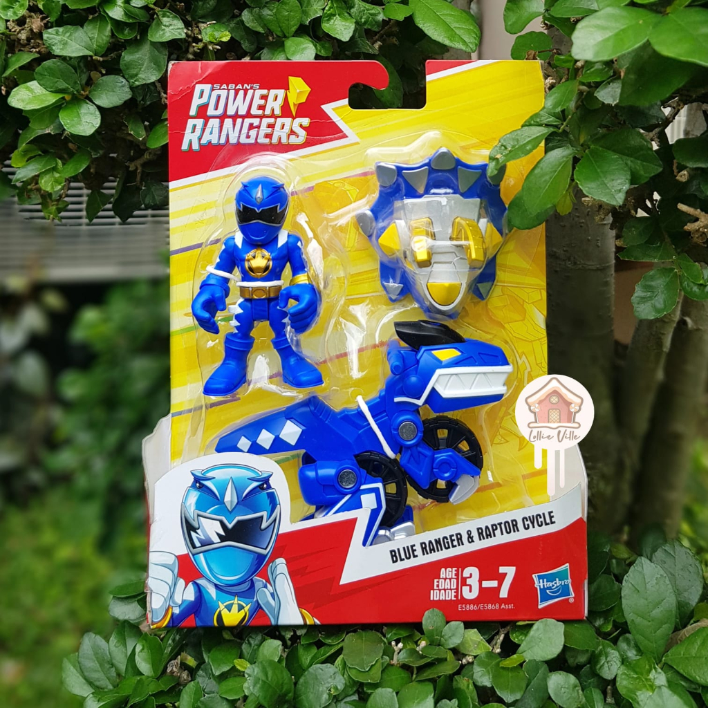 Jual Power Rangers Blue Ranger and Raptor Cycle Playset | Shopee Indonesia