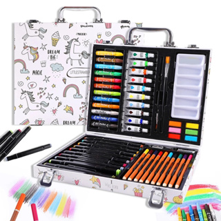 CRAYON ART SET / KOPER SET CRAYON MEWARNAI / ALAT TULIS ANAK 145PCS SET  CRAYON ANAK MENGGAMBAR krayon gambar mewarnai