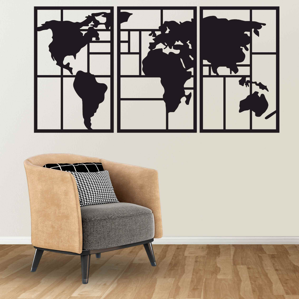 Jual KREASI KAYU 3D GAMBAR PETA DUNIA /WORLD MAP /HIASAN DINDING ...