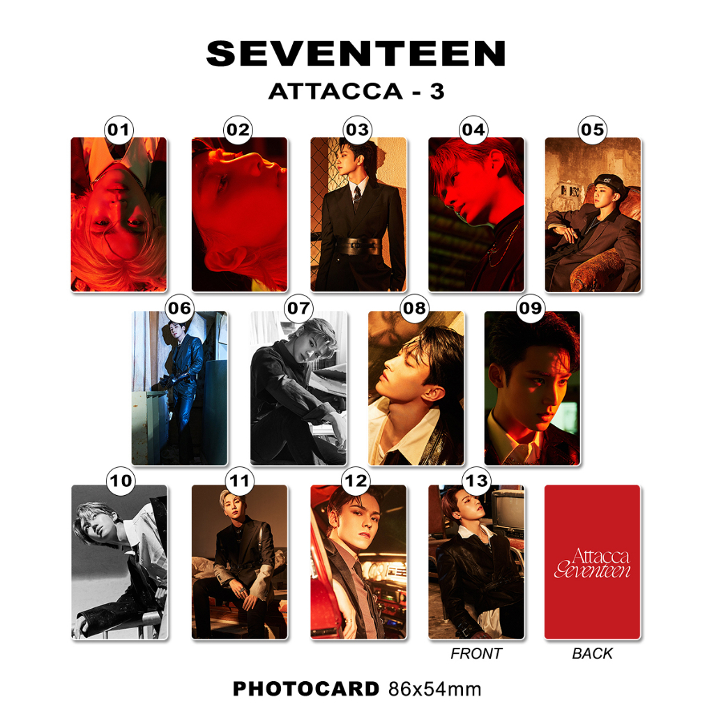 Jual Seventeen SVT ATTACCA Ver 1 2 3 pc kpop unoff photocard 2 sisi ...