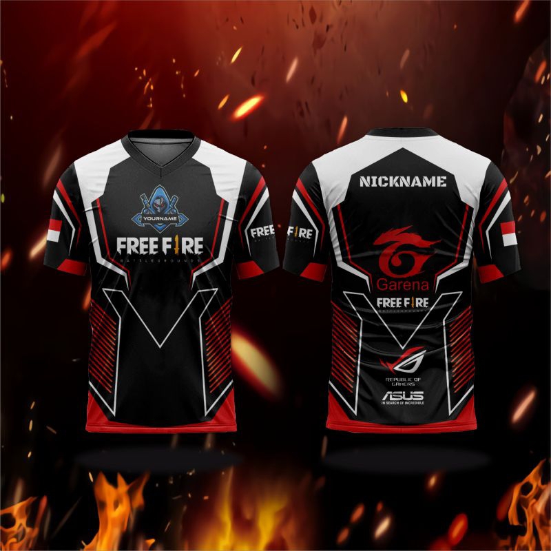 Jual JERSEY FREE FIRE PRINTING 3D T SHIRT GAMING CUSTOM NICKNAME DAN