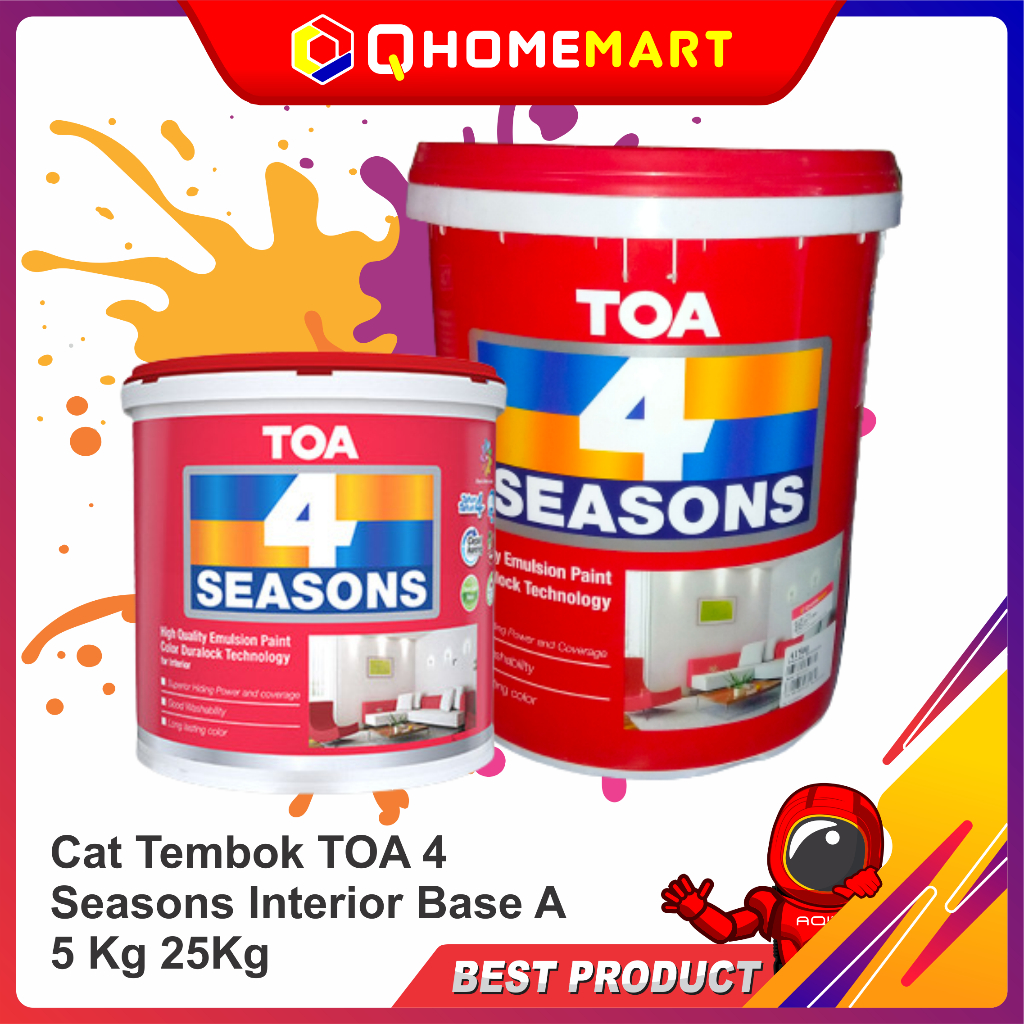 Jual Cat Tembok TOA 4 Seasons Interior Base A 5 Kg 25Kg Matt Shopee