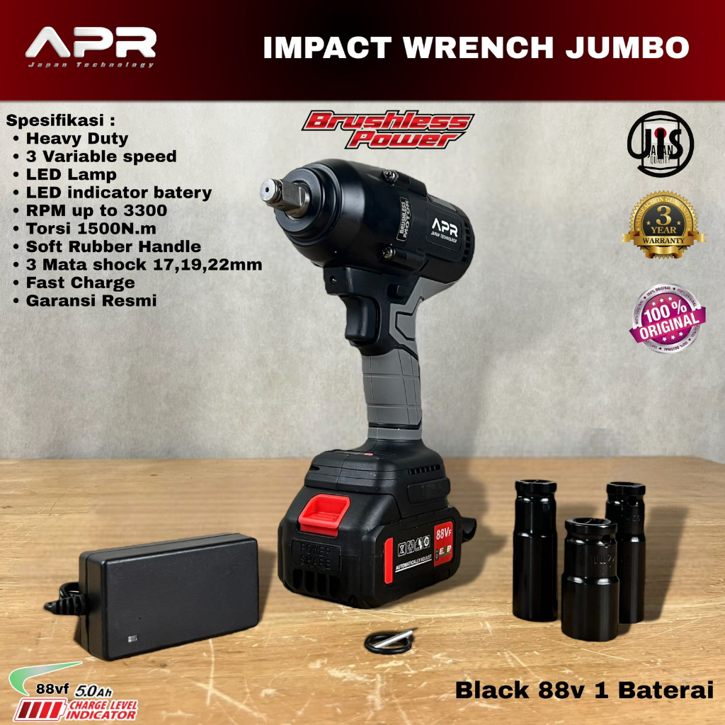 Jual Impact Wrench Apr Japan Jumbo V Black Edition Nm Original Shopee Indonesia