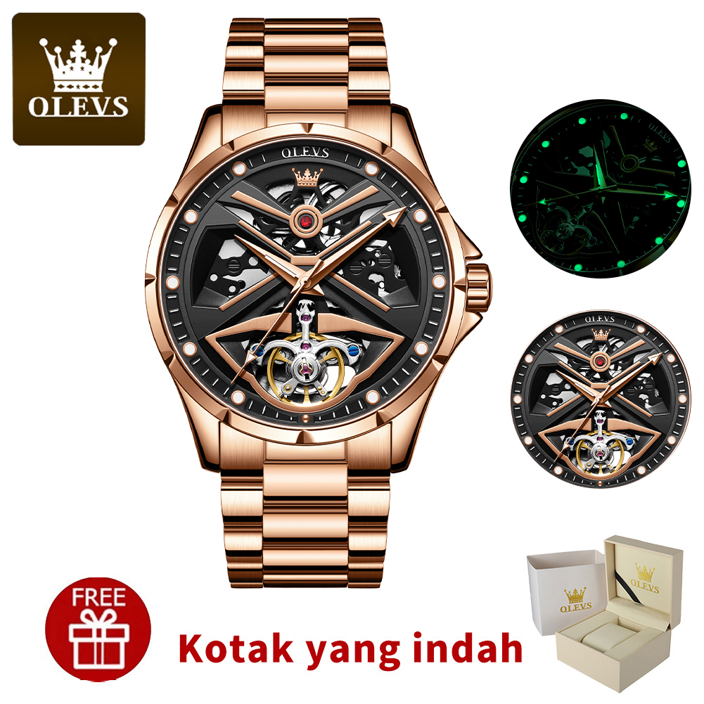 Jual Olevs Jam Tangan Automatic Pria Anti Air Original Tahan Keren