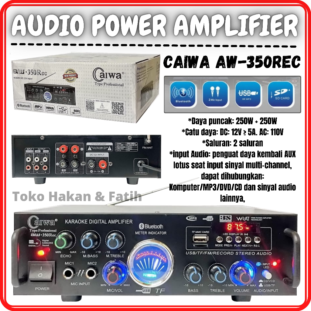 Jual Audio Power Amplifier Subwoofer Caiwa Aw 350rec Amplifier