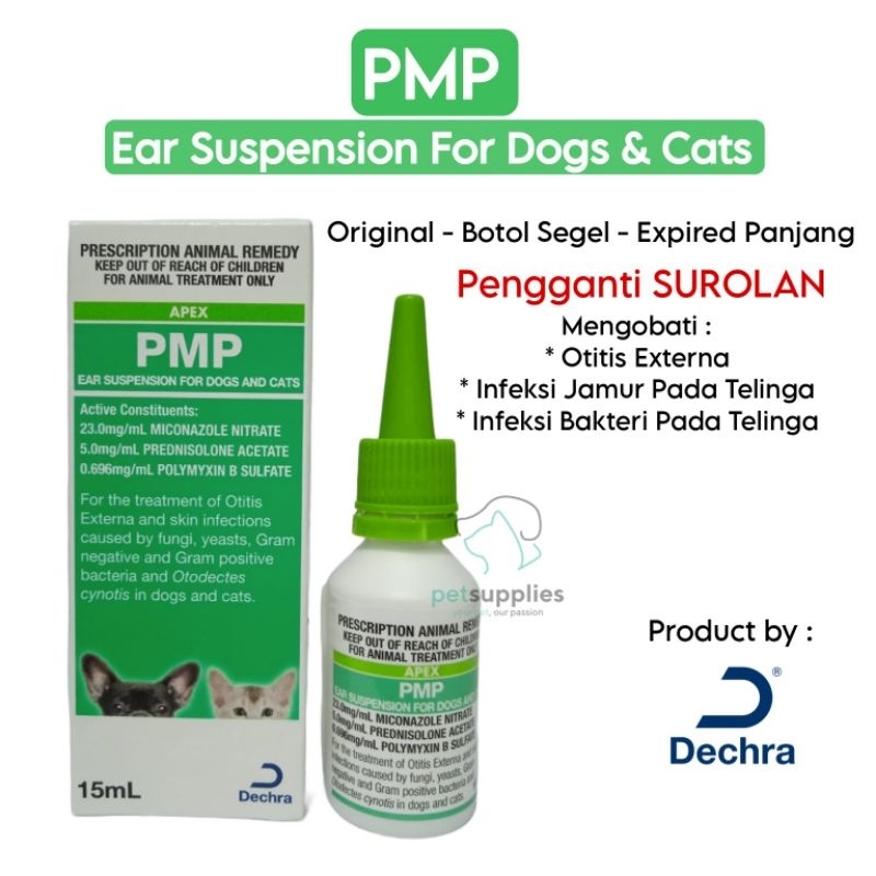 Jual Obat Telinga Anjing Kucing PMP Ear Suspension Untuk Infeksi Jamur Bakteri Telinga Sama