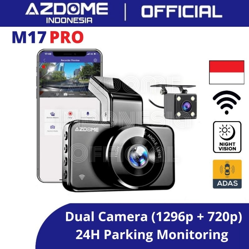 Jual Azdome M17 PRO Dashcam WiFi ADAS 24H Parking Monitoring Dual ...