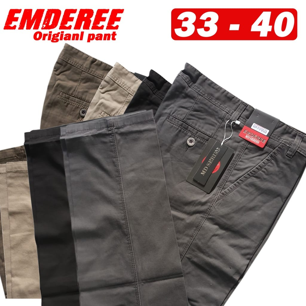 Jual Celana Panjang Reguler Pria Emderee Original Bahan Katun Kualitas Cardinal Dlc Emba