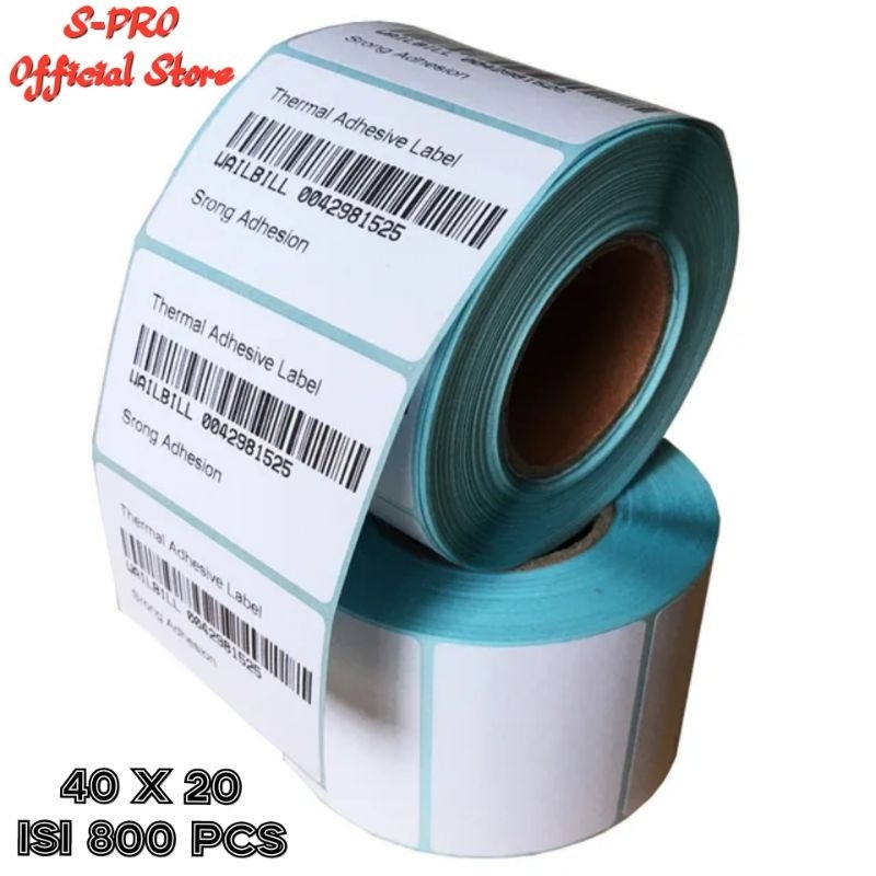 Jual DIRECT THERMAL STIKER 40X20 MM KERTAS LABEL BARCODE THERMAL 1 LINE ...