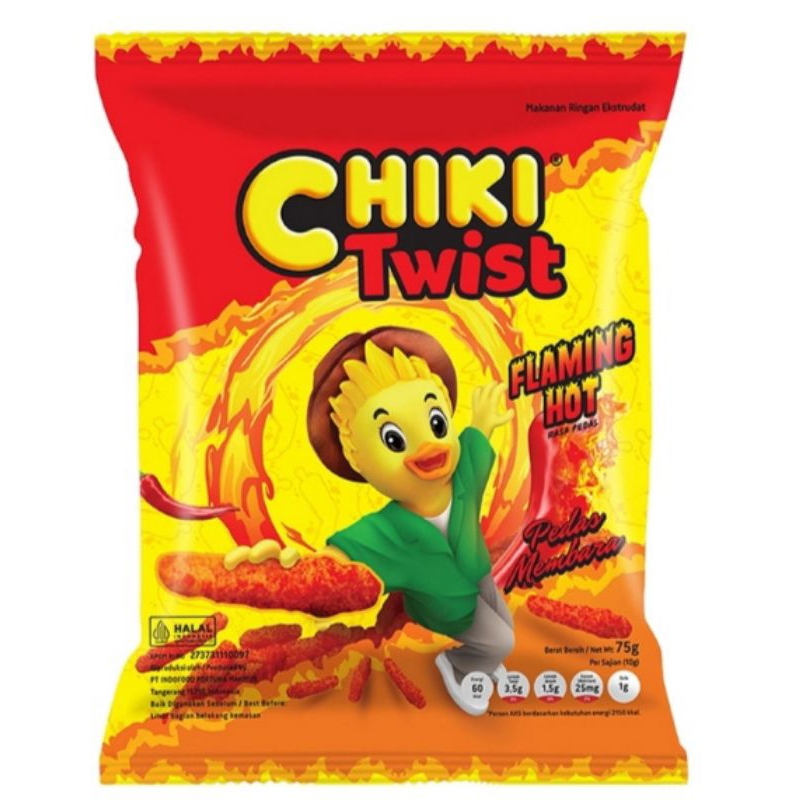 Jual Chiki Twist Roasted Corn / Hot 75gr / Chiki Net Potato BBQ / Chiki